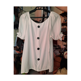 Challis Blouse with Buttons White