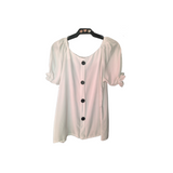 Challis Blouse with Buttons White