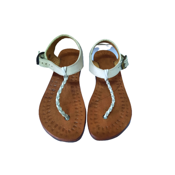 Leather Sandals for Women - White 2