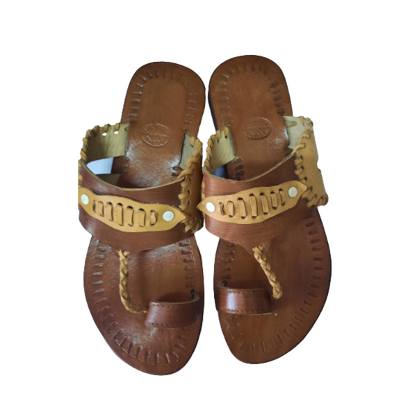 Leather Sandals for Women - Brown 1