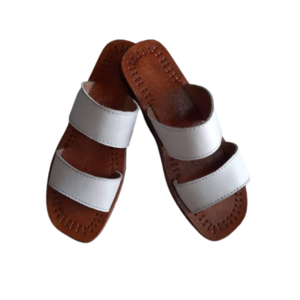 Leather Sandals for Women - White 4