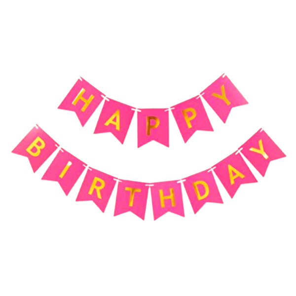 Happy birthday Banner - Pink