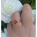 Ring Stainless Steel - Gold and Red