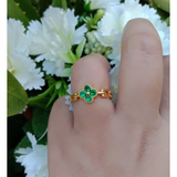 Ring Stainless Steel - Gold and Green