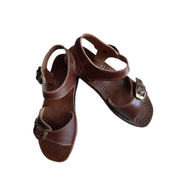 Leather Sandals for Women - Brown 2