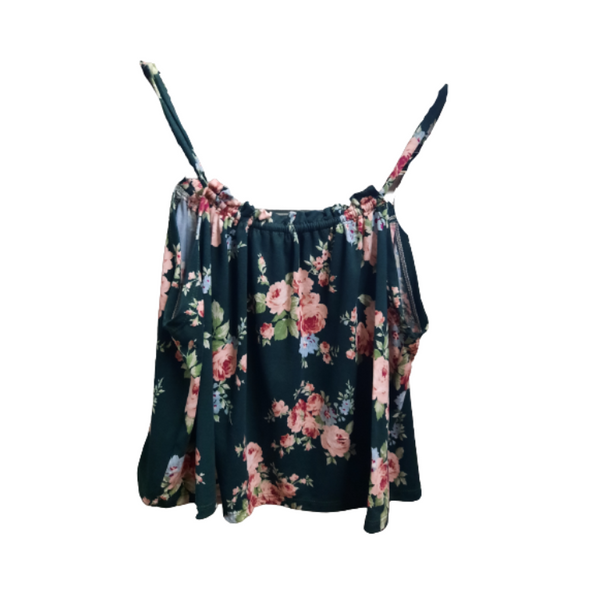 Crop Top - Floral Black