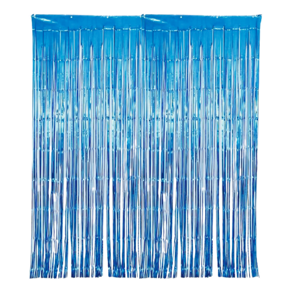 Foil Fringe Party Curtain (Blue)