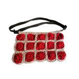 Crochet Sling Bag - Gray Red