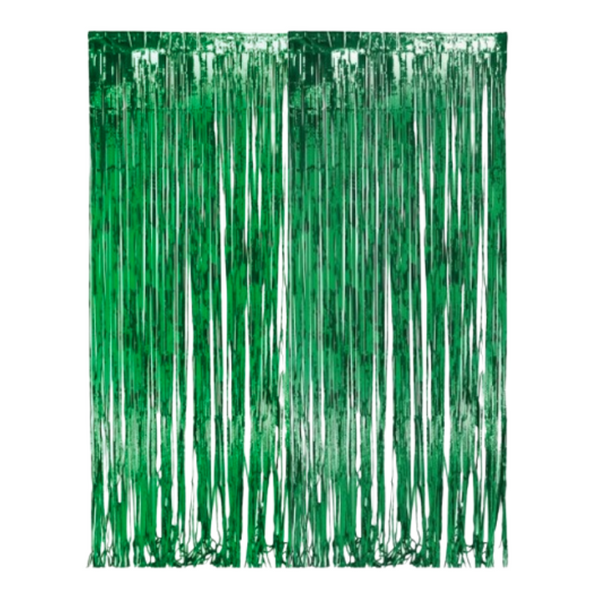 Foil Fringe Party Curtain (Green)