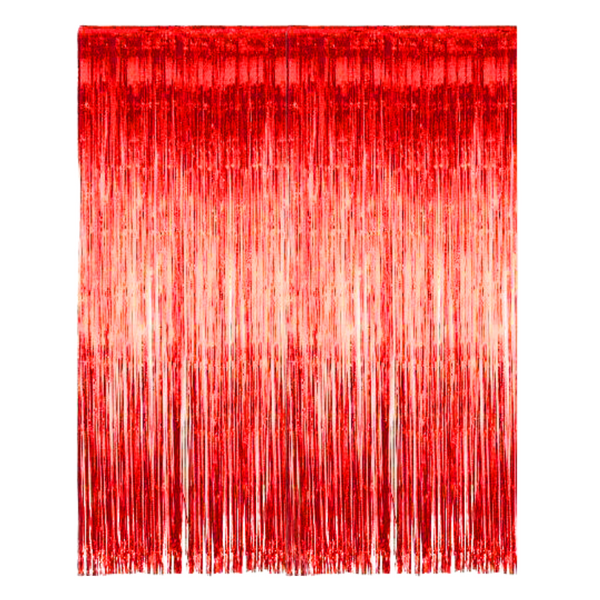 Foil Fringe Party Curtain (Red)