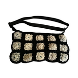 Crochet Sling Bag - Black and White