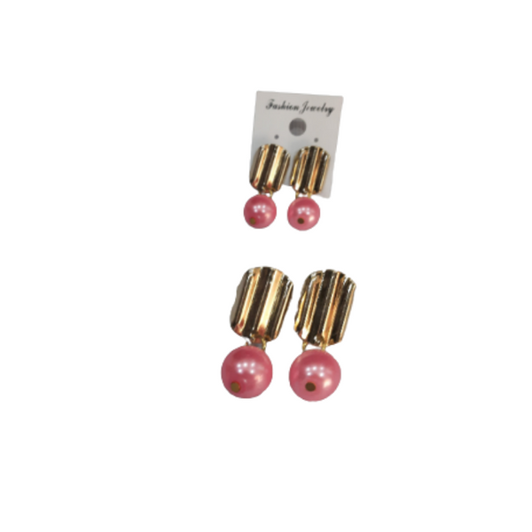 Pearl Earrings - Pink 2