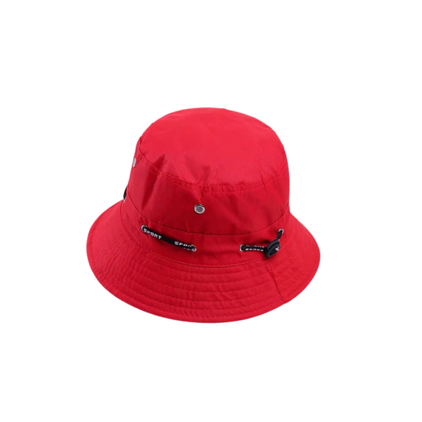 Bucket Hat - with Adjustable String - RED