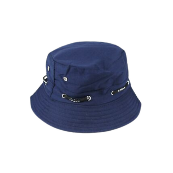 Bucket Hat - with Adjustable String - NAVY BLUE