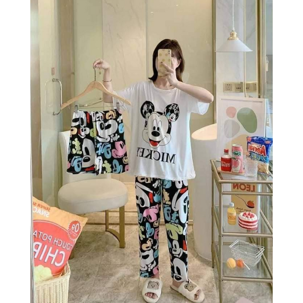 3 in 1 Sleepwear Terno - Mickey Mouse White