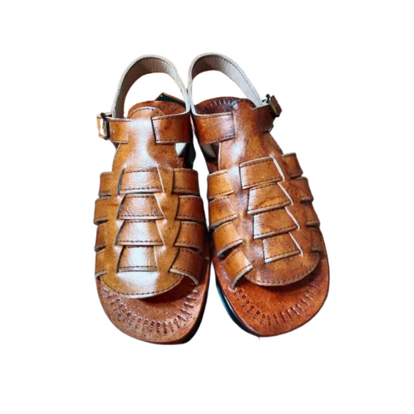 Leather Sandals for Men and Women - Brown