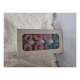 Preserved Flower Rose Pink and Light Blue