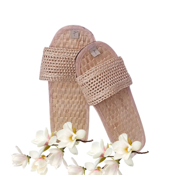 Abaca Slippers - Beige