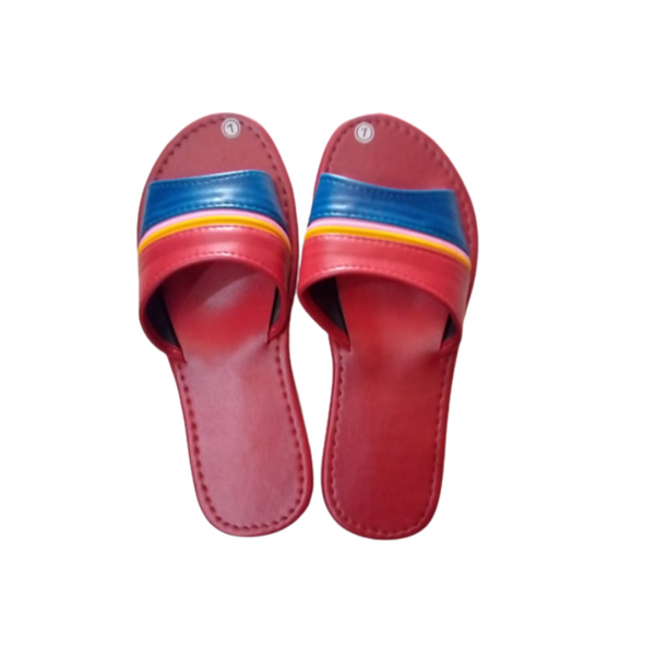 Slippers with Red Triple Stripes Design