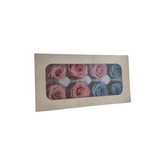 Preserved Flower Rose Pink and Light Blue