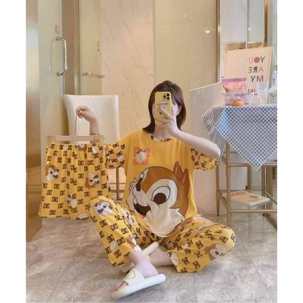 3 in 1 Sleepwear Terno - Squirrel Yellow