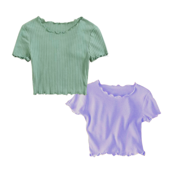 Crop Top - 2 pcs. (Mint Green and Purple)