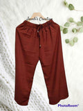 Square Pants Challis with Pocket - Maroon