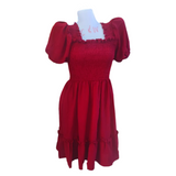 Smocking Dress - Maroon